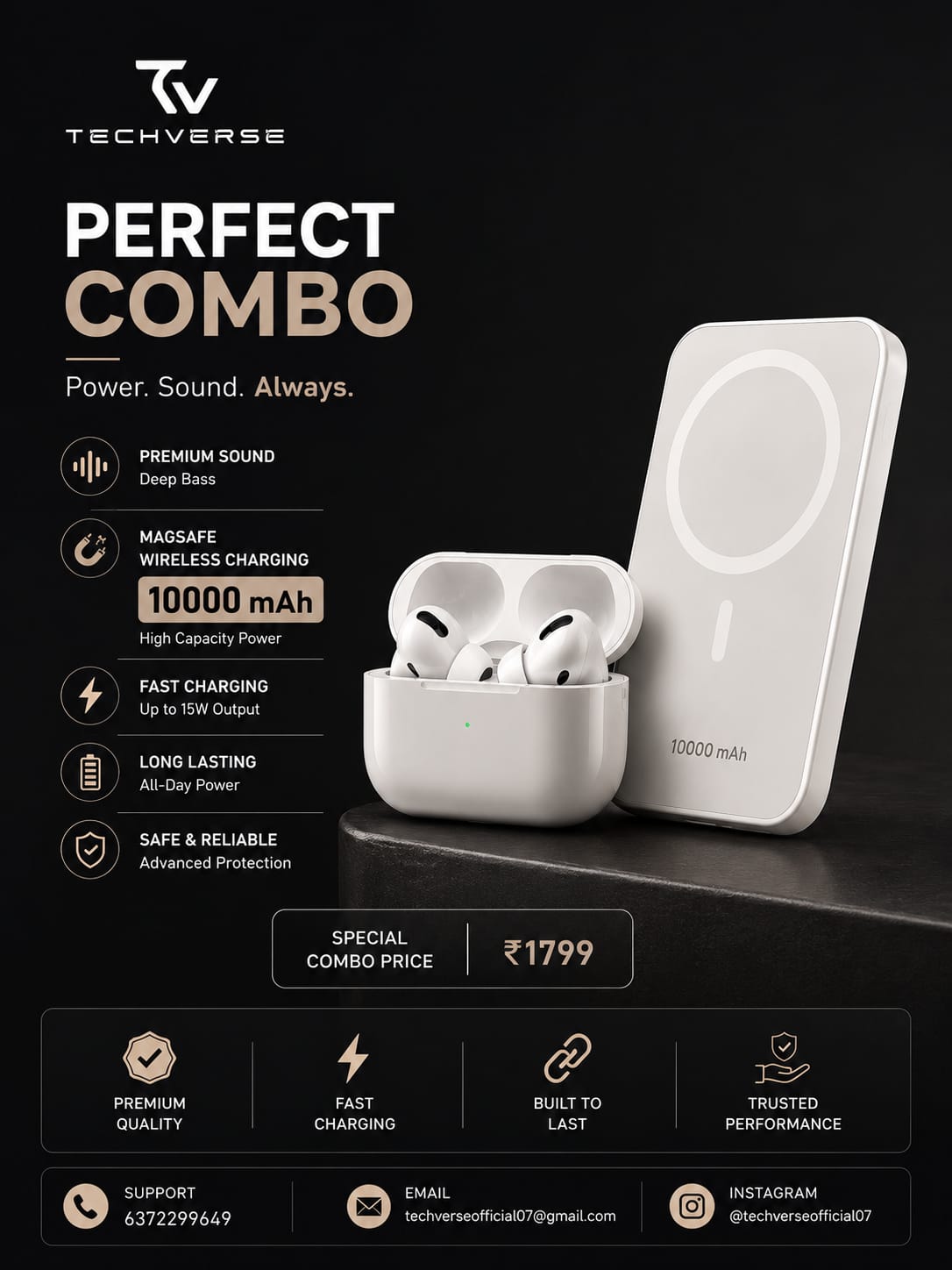 TechPods Pro (2nd gen) and Magsafe (10000mAh)