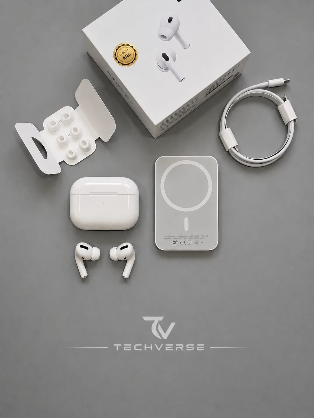 TechVerse Premium Combo – TechPods Pro 2nd Gen + 10000mAh MagSafe Power Bank + FREE Scratch-Proof Case