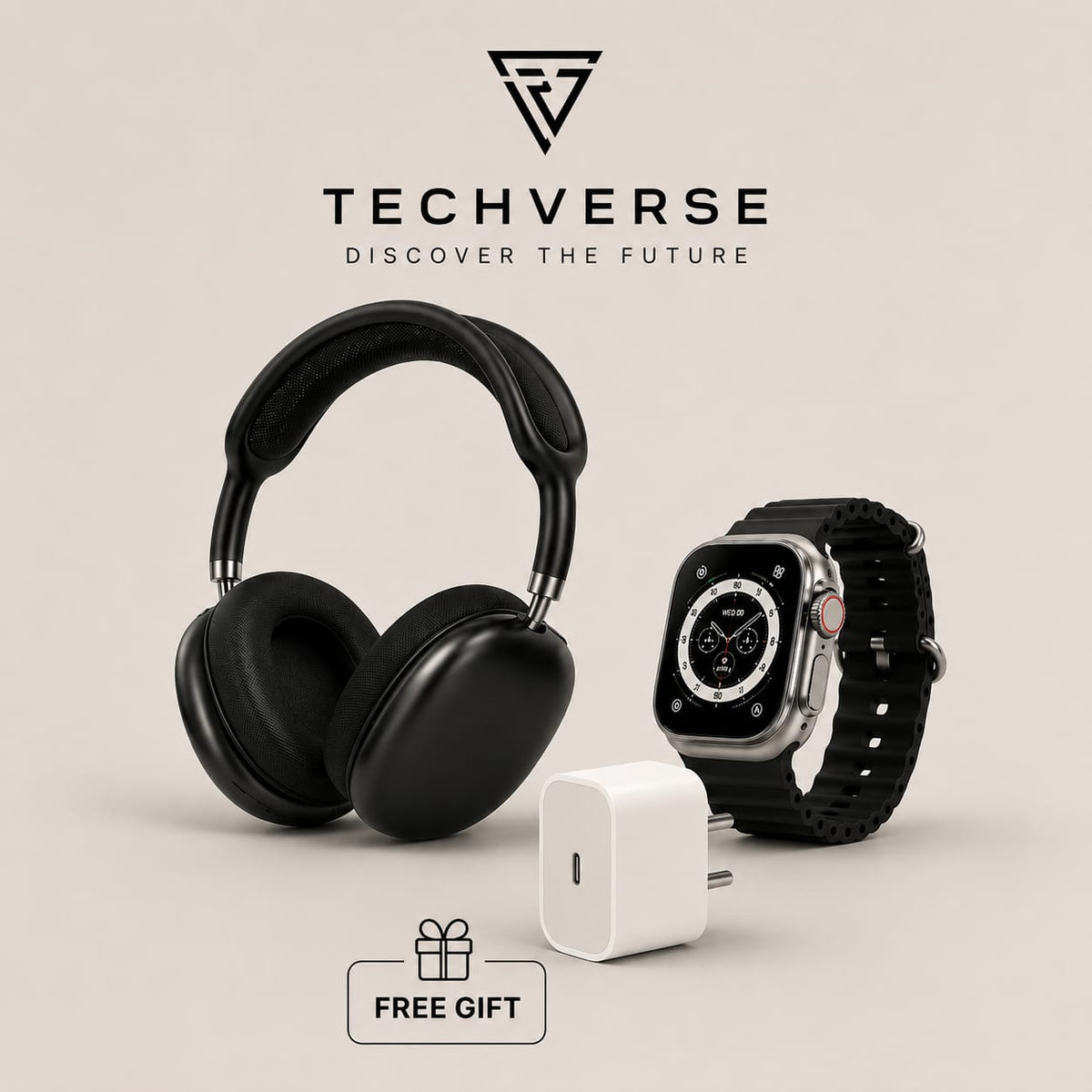 TechPods Max and Tech Watch Ultra With Free Adaptor
