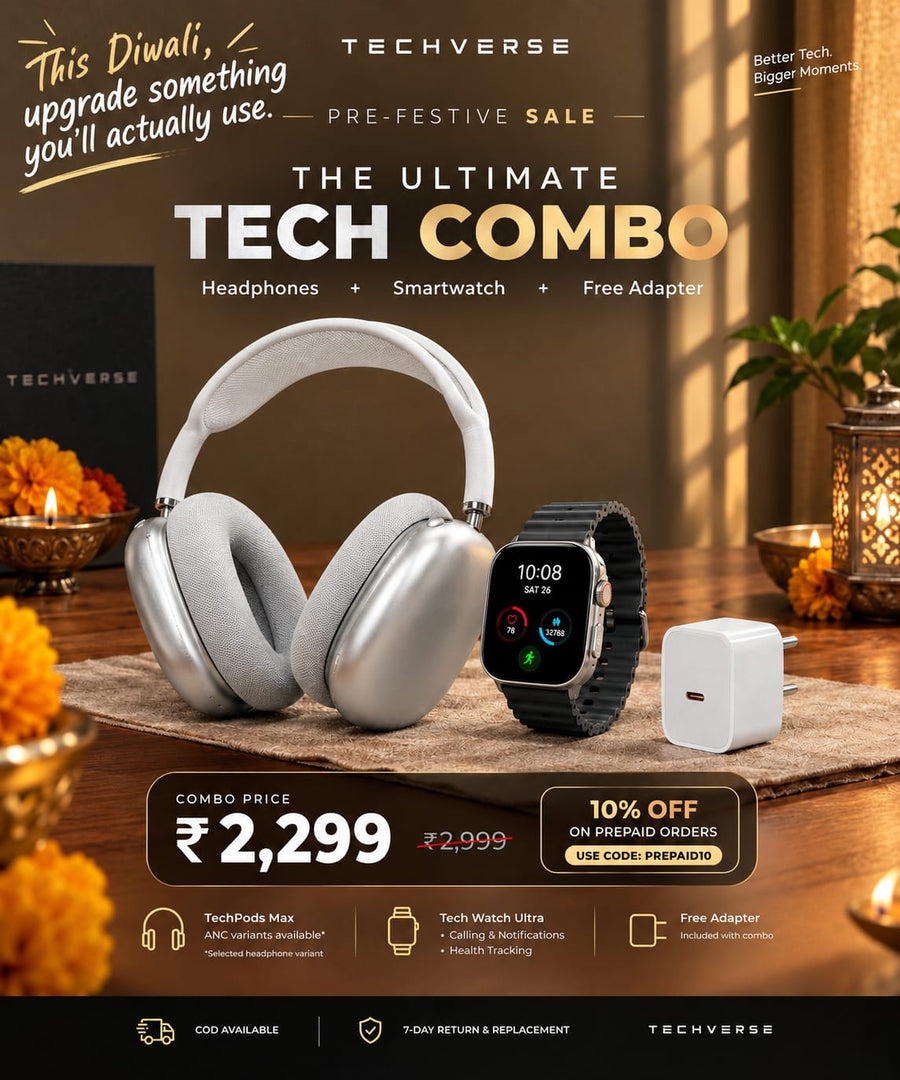 TechPods Max and Tech Watch Ultra With Free Adaptor