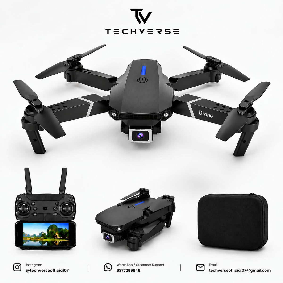 TechVerse E88 Pro Drone with Dual Camera